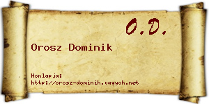 Orosz Dominik névjegykártya